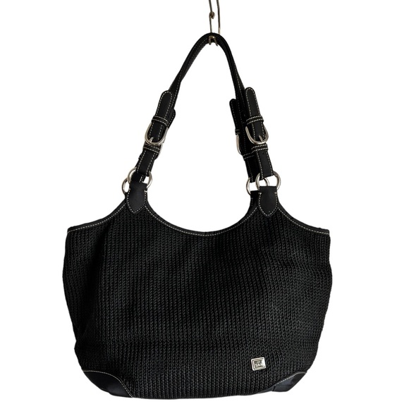 The Sak Handbags - SAK Black Hobo Knit Handbag.  Snap closure.